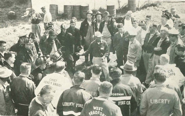 1963 - Firefighters from across Chester County attend one of many fire classes held at Thorndale